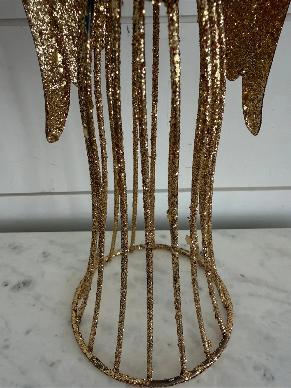 Pier 1 Gold Glitter Angel Tree Topper